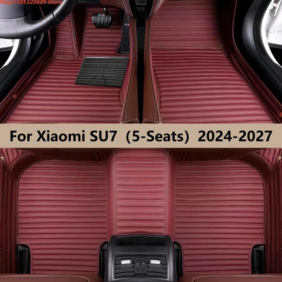 

Auto Leather Carpets Pads Fit For Xiaomi SU7（5-Seats）2024 2025 2026 2027 Floor Mats For Cars All Weather Waterproof Full Set