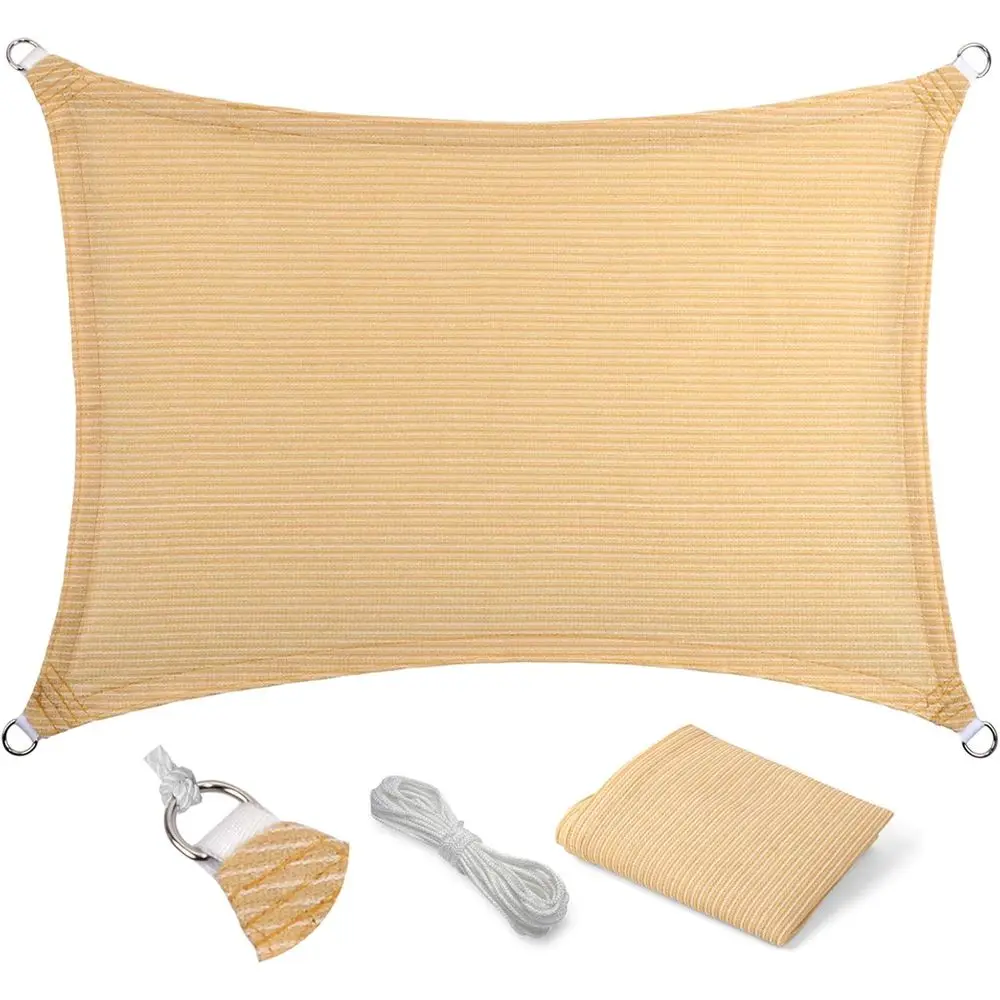 

Customizable Beige Outdoor Sun Shade Sail for Patio, Garden, or Pergola (10x17 Feet)