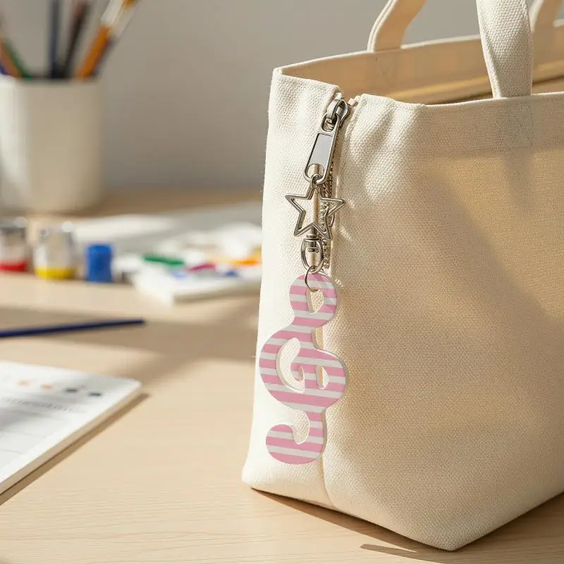 Modischer Cartoon-Acryl-Schlüsselanhänger, süß geformte Illustration, Musiknoten-Schlüsselanhänger, Kawaii-Taschenanhänger – Detail 3