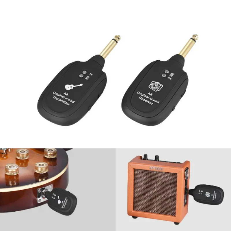 A8 UHF Wireless System Guitar Pickup Audio Transmitter Receiver for Electric Guitar Bass Violin Musical Instrument Parts