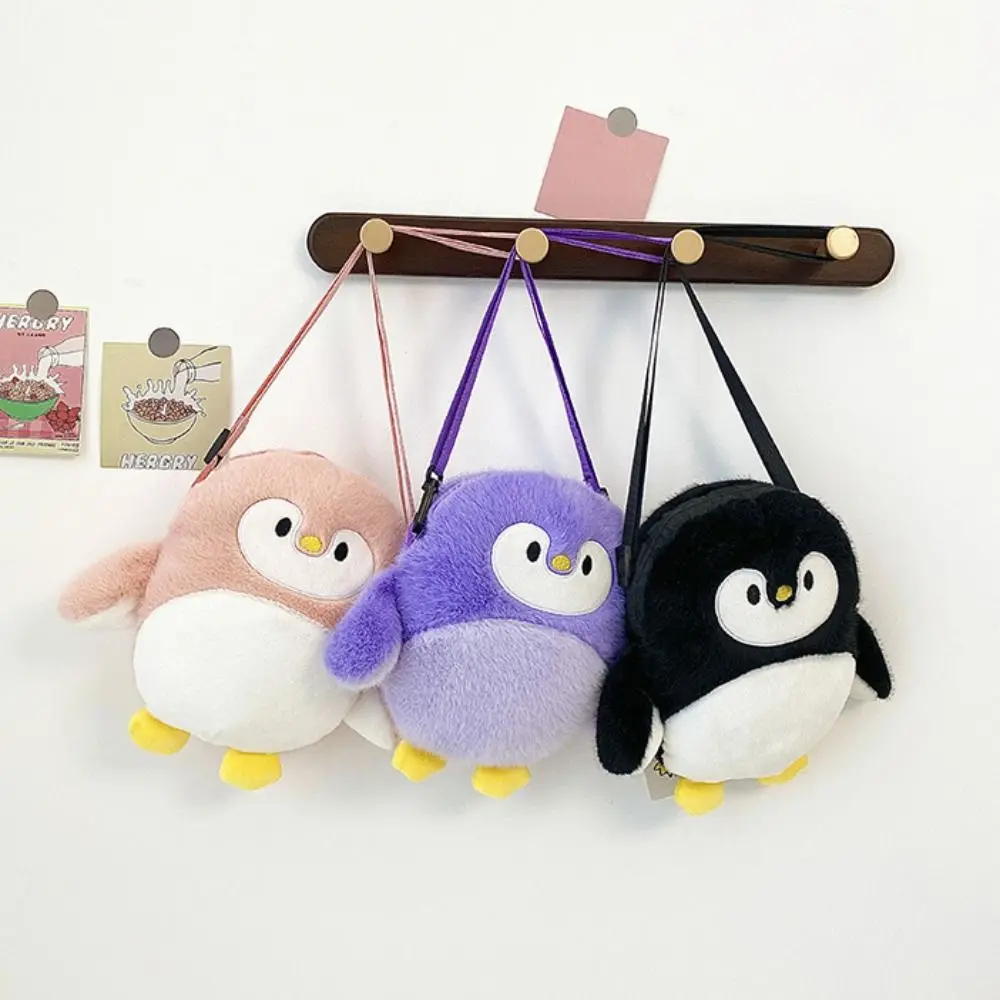 

Doll Toy Penguin Messenger Bag Korean Style Cartoon Plush Shoulder Bag Adjustable Shoulder Strap Zipper Crossbody Bag Women