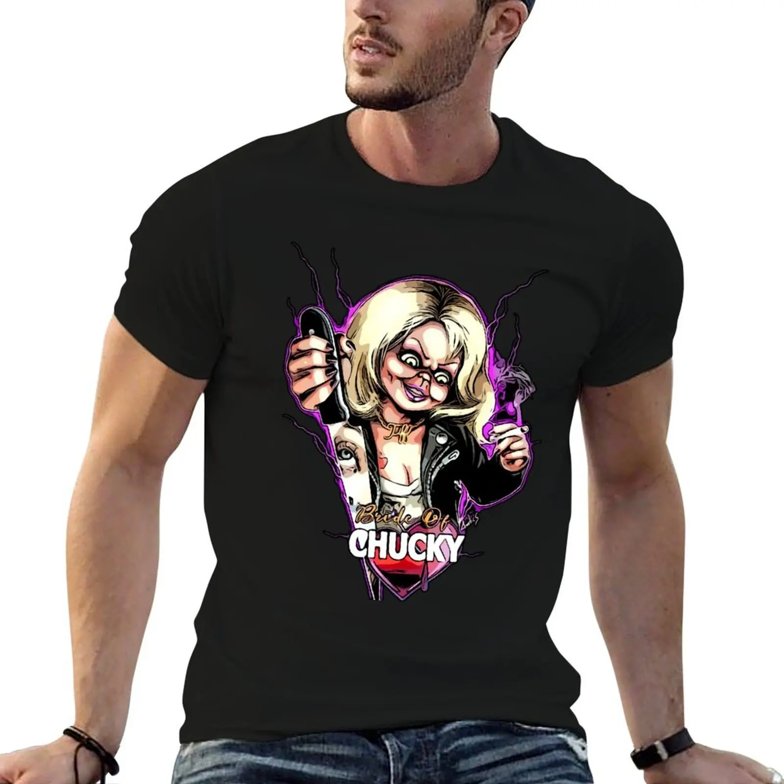 

Bride of Chucky Child's Play doll T-Shirt t shirt man cotton funny t shirts cotton T-Shirt