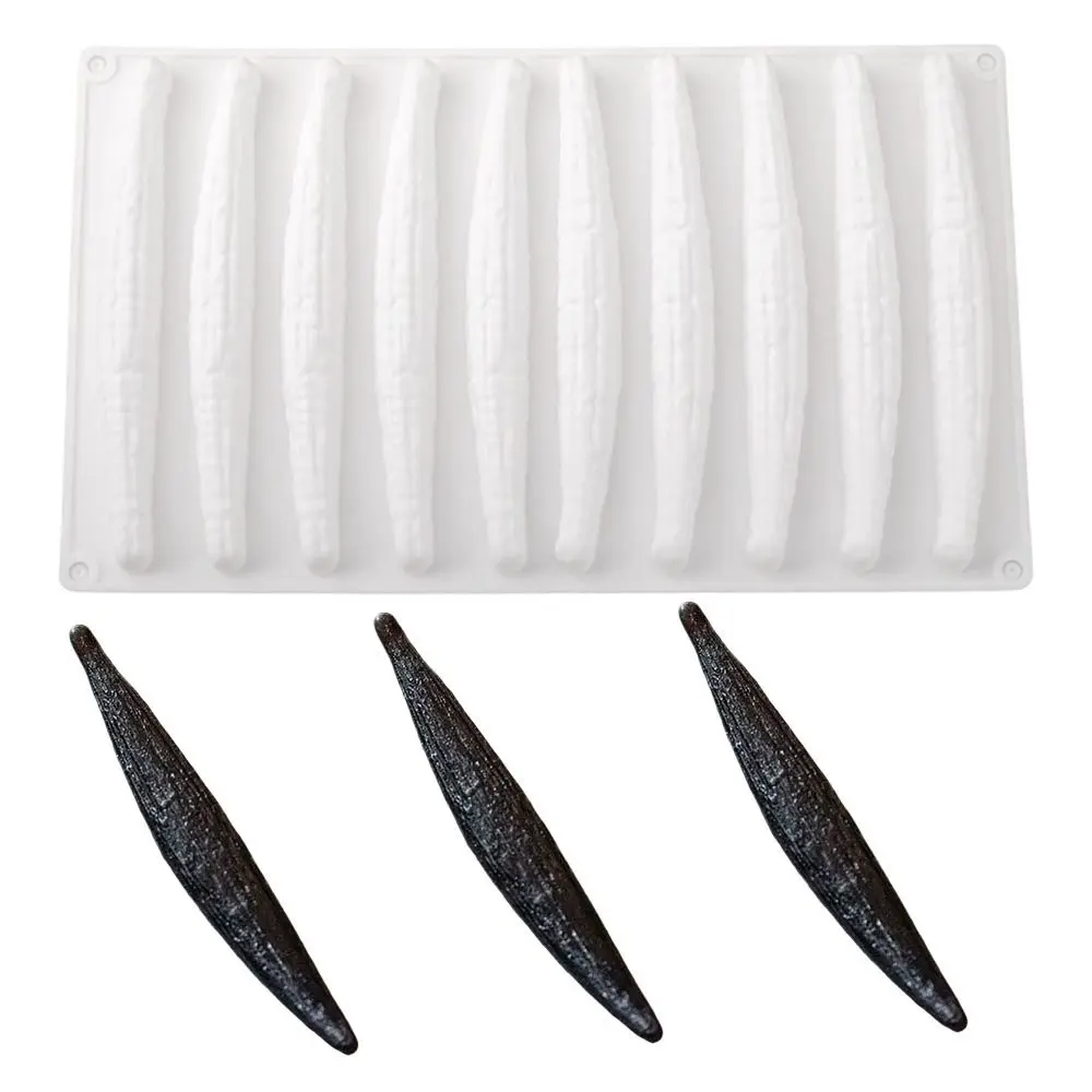 Vanilla Design Silicone Chocolate Molds Non-Stick DIY Chocolate Bar Mold Finger Biscuits Flexible Candy Molds Kitchen Bakeware