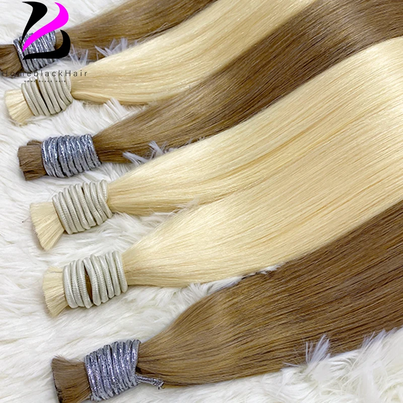 No Weft Vietnamese Hair 27 Virgin Remy Straight Hair Bulk Human Hair Bulk 613 12-30inch 100% Real Natural Hair Extension Grey