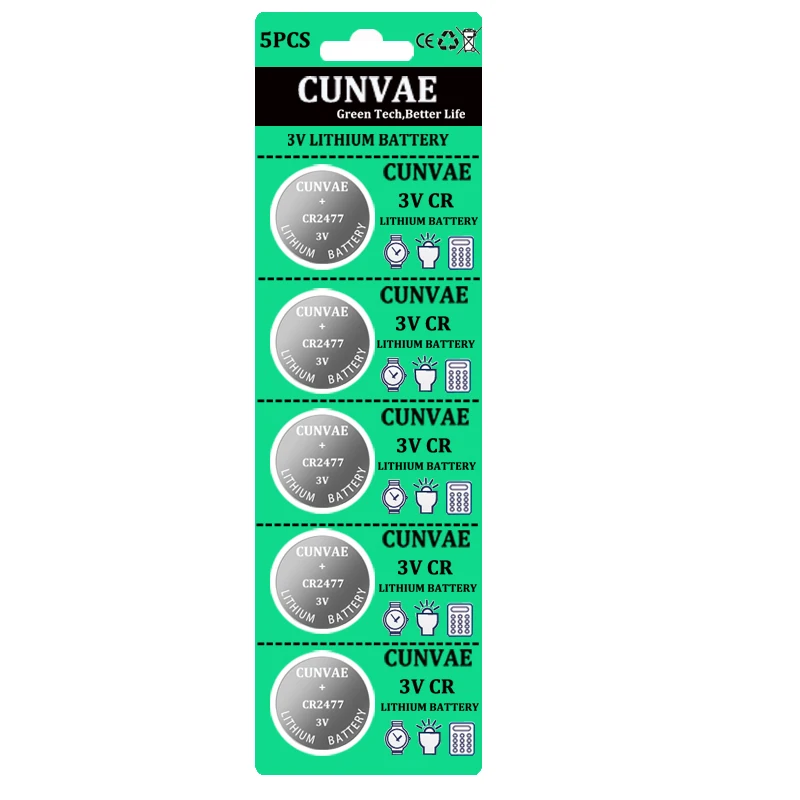 5 قطعة CR2477 3 فولت بطارية زر ل ساعة إلكترونية ، آلة حاسبة ، مقياس الوزن DL2477 ECR2477 BR2477 بطاريات ليثيوم