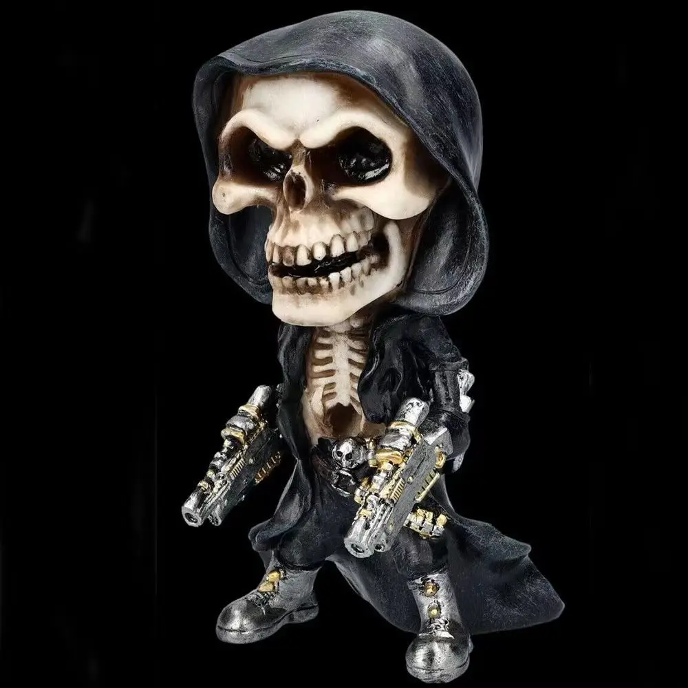 Halloween Skull Decoration Mechanical Reaper Skeleton Statue Ornament Horror Crafts Creative Gifts view 3