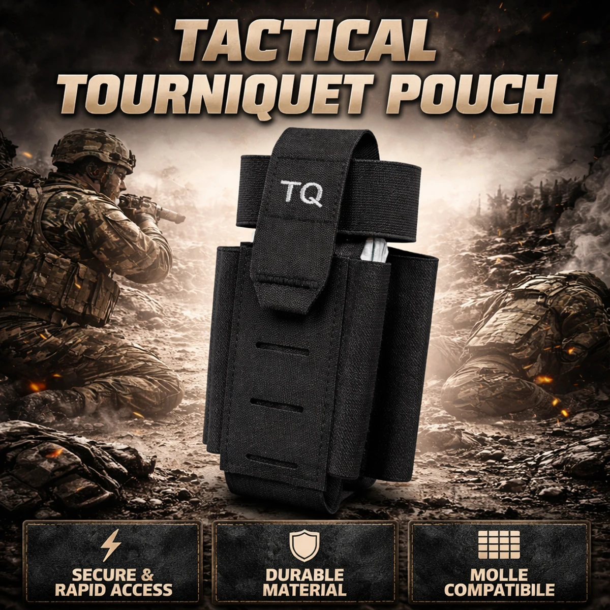 

New Tactical Tourniquet Pouch Laser Cut Molle Medical EMT Storage Case Accessory Bag for Combat Vest Belt Hunting Survival Gear
