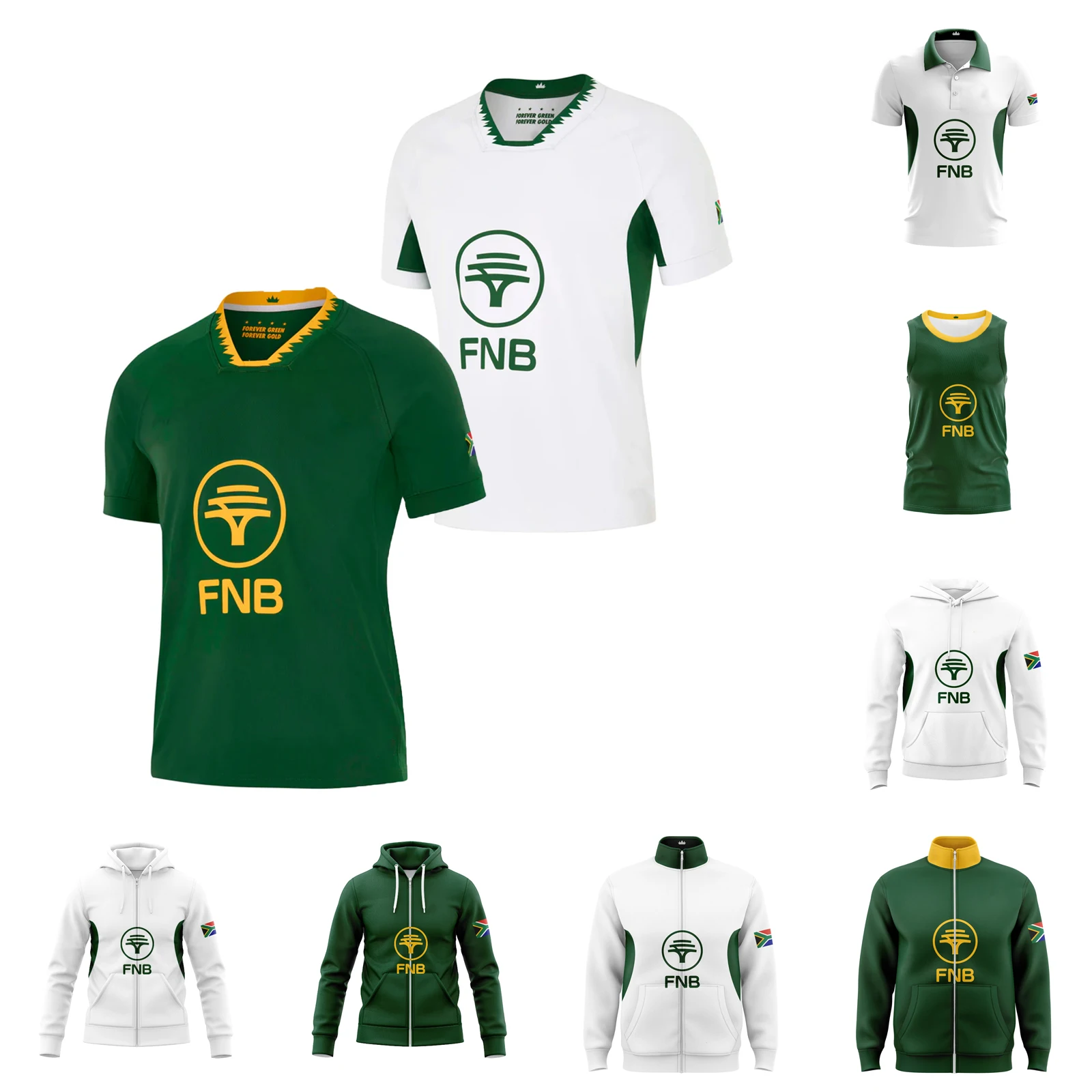 

2026 South Africa Men's Home/Away Rugby Jersey Sport Hoodie Singlet Vest Customize