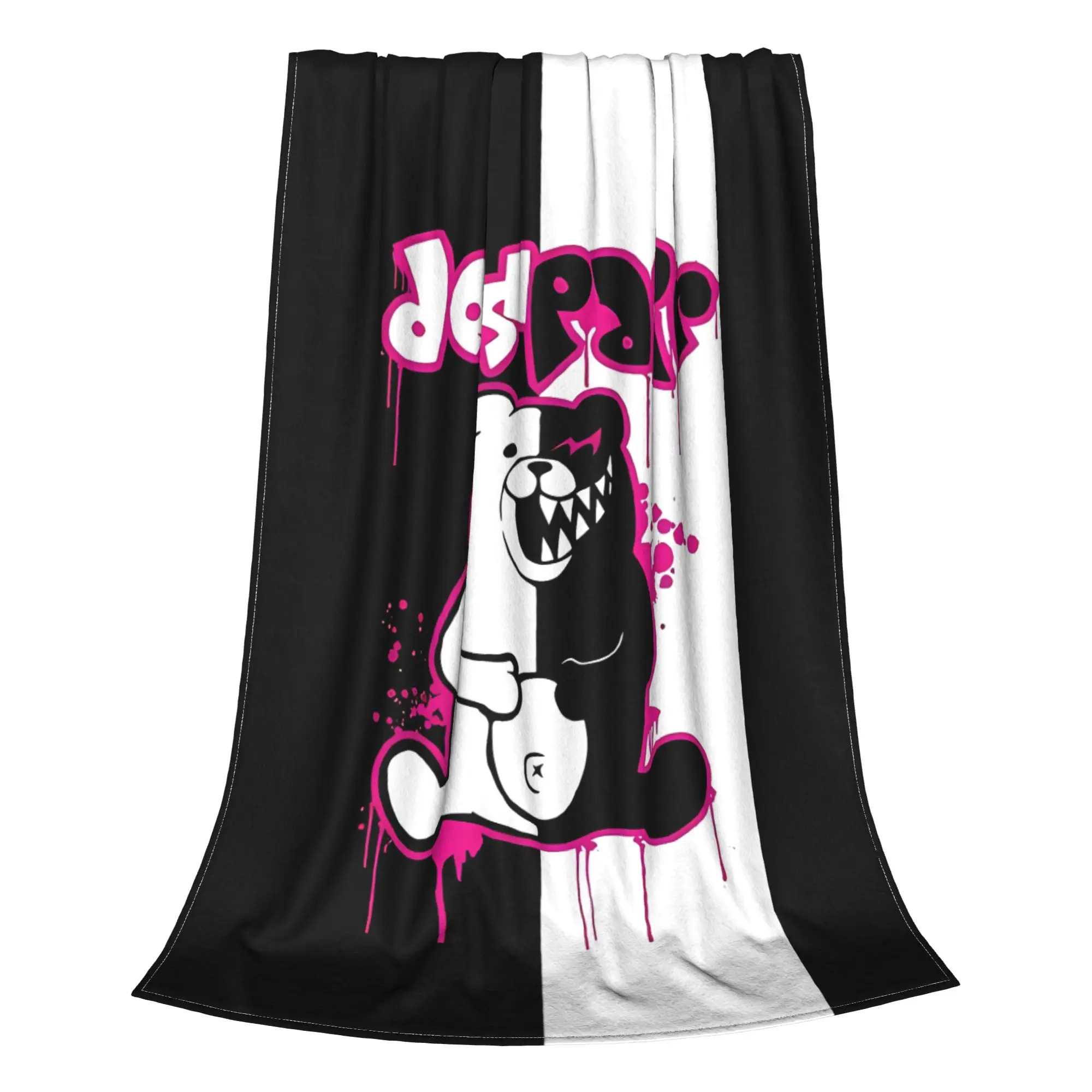 1PC Home Cute Room Decor Danganronpa  Monokuma Despair Blanket Throw Blanket Graffiti Novelty Warm Blanket All Season