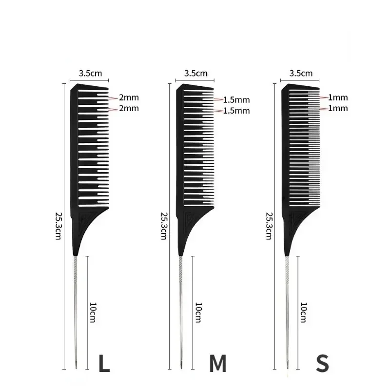 3 шт., расческа для укладки волос, набор расчесок с хвостом, расческа для окрашивания, салонный инструмент, секционирование, мелирование, плетение, расческа для резки