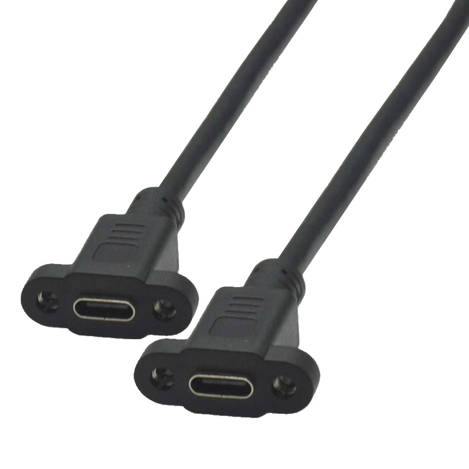 Micro Type USB USB 2.0 Male Connector To Type-c Mini USB 5pin Female Extension Cable Pitch 17mm With Screws Panel Mount Hole