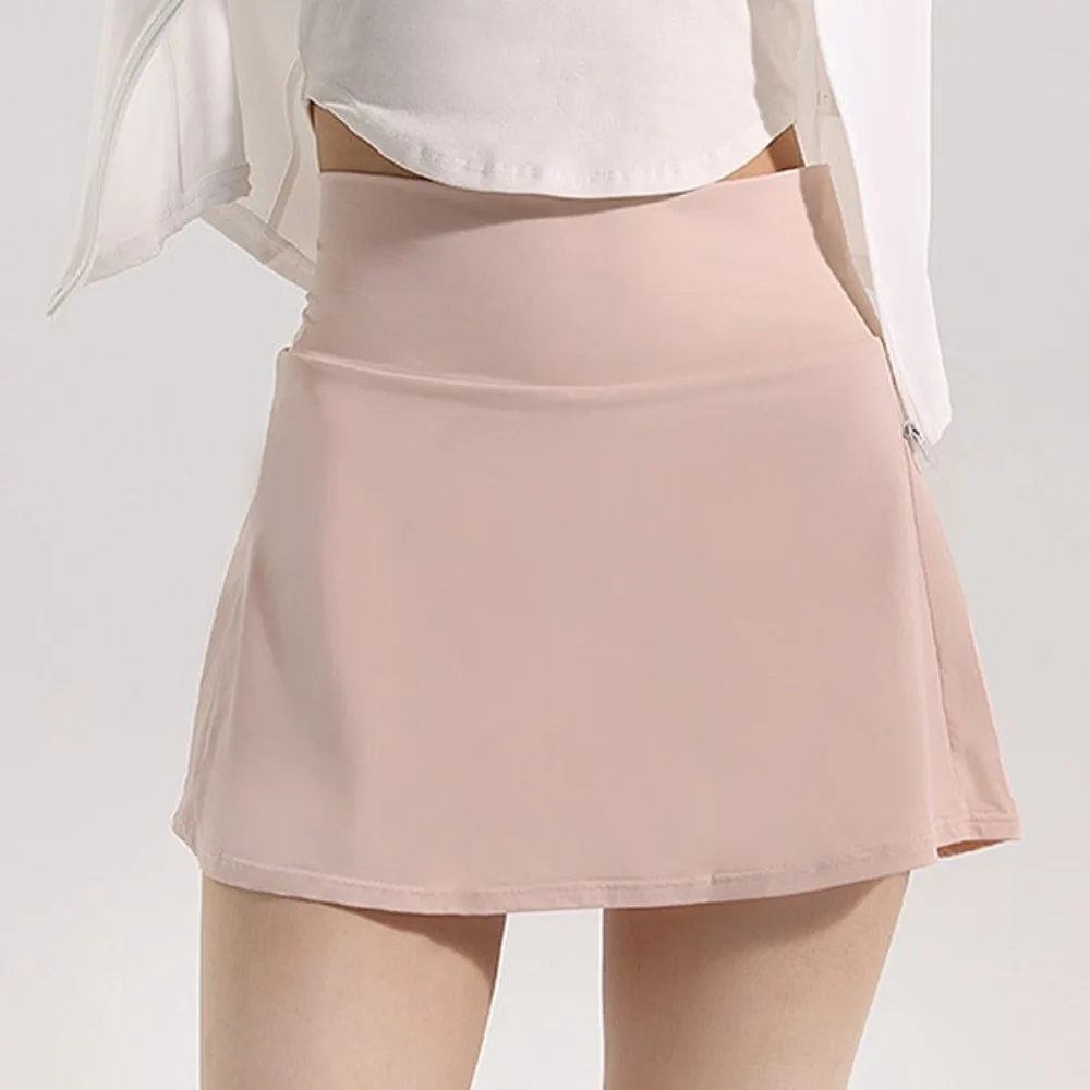 Anti Glare Pleated Tennis Skirt with Lining Double Layer High Waisted Golf Skirts Quick-Drying Sweet Yoga Sport Skirt Tennis