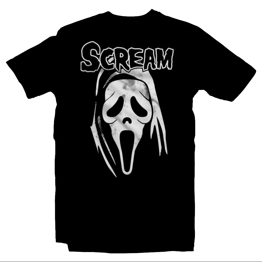 

T-shirt Ghost Cry Horror Printed T-shirt Spring and Autumn Men's and Women's Short Sleeves Soft Breathable Cotton T-shirt
