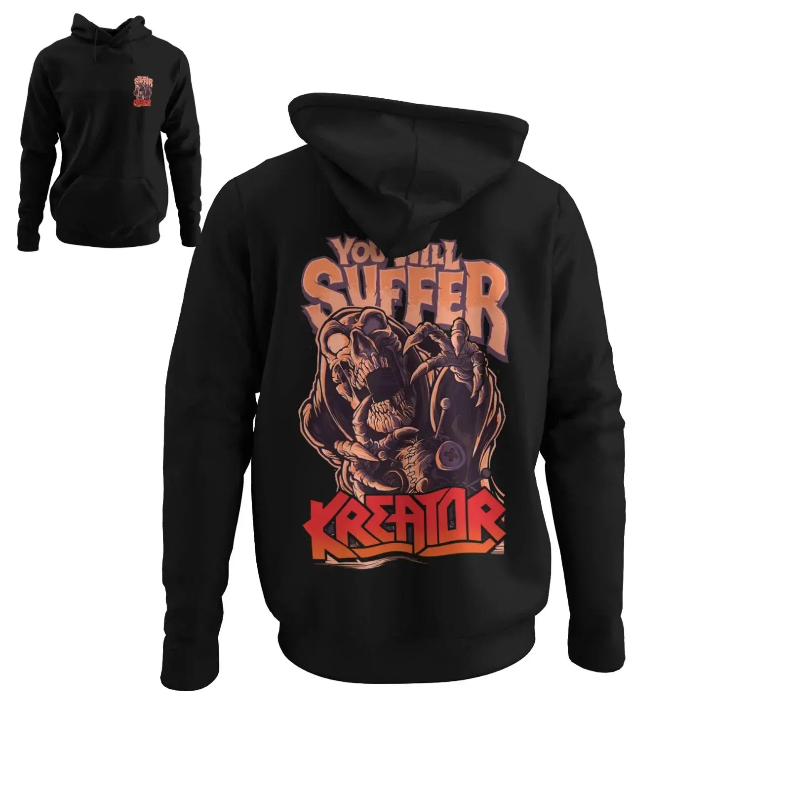 جديد Kreator Rock هوديس طباعة الشرير الهيب هوب الشارع نمط قمصان سويت شيرت بقلنسوة البلوز الخريف الشتاء في الهواء الطلق Y2k رياضية للجنسين #2
