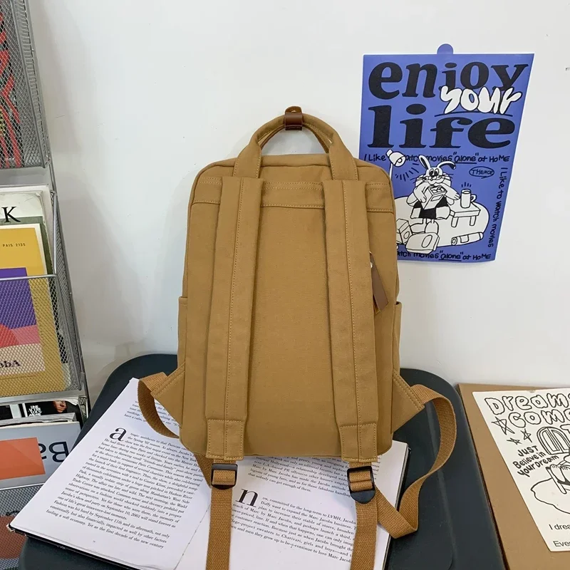 Nowy damski męski płócienny plecak uniwersytecki Mężczyźni Kobieta Retro Podróżna torba na książki Dziewczyna Chłopiec Laptop Student Moda Vintage Lady Torby szkolne — zdjęcie 7