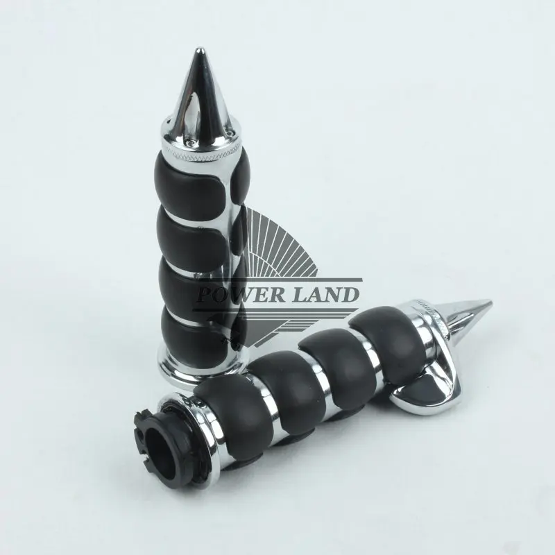 Silver Cushion Motorcycle Ant-slip Hand Grips Handlebar Throttle Boss 1