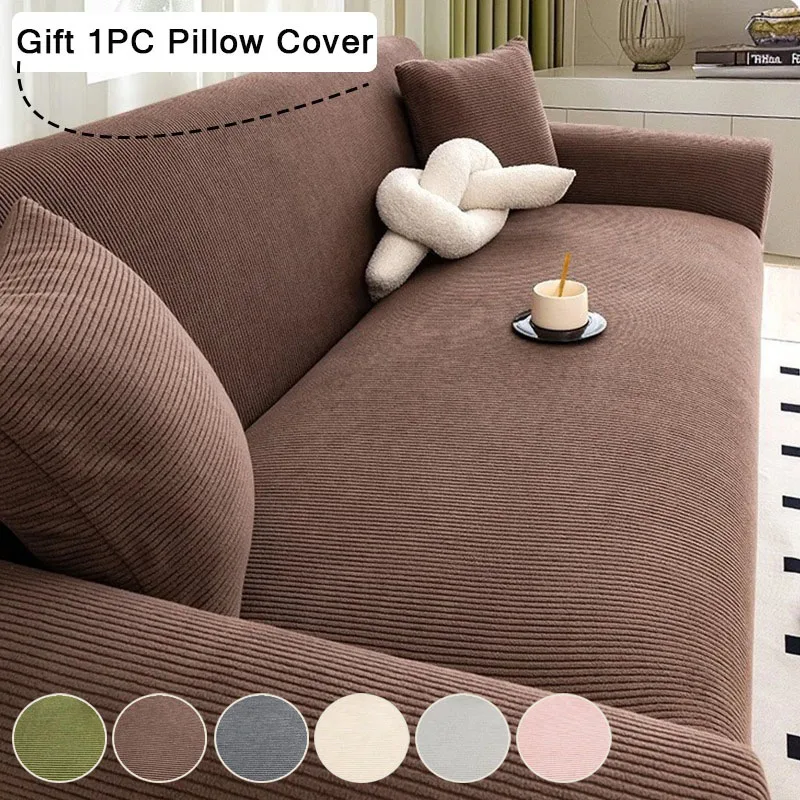 

Corduroy High-quality Stretch Jacquard Armchair Sofa Covers,Protector L Shaped Sofa 1/2/3/4 Seater Home Чехол На Диван Без Боков