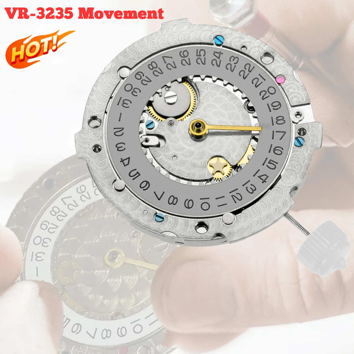 Newest Clone Version 3235 Automatic Mechanical Movement Brand New Mod with Series Number Blue Hairspring 72 Hours Power Reserve