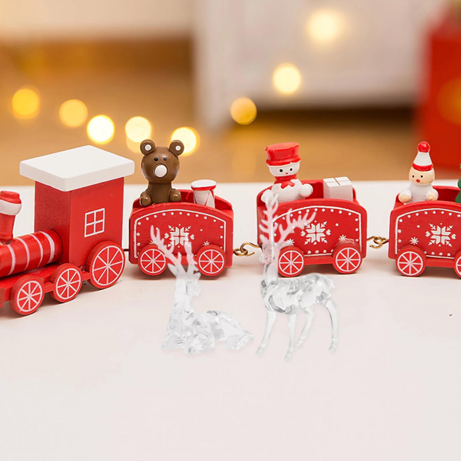 

2 Pcs Christmas Favor Ornaments Reindeer Animal Acrylic Party Decorations Clear Figurines
