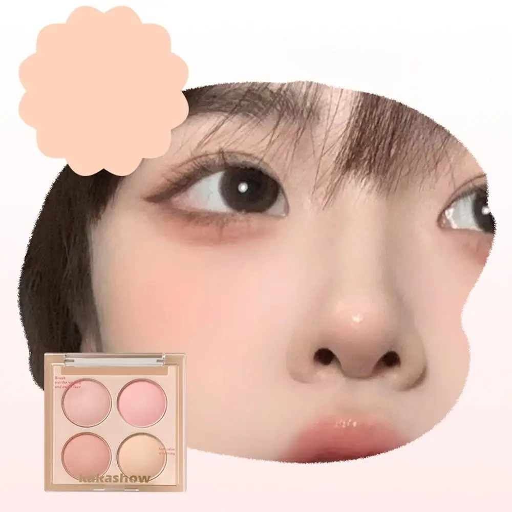 Mat Vierkleurig Blush Palette Natuurlijk Langdurig Schaduwpalet Gezicht Fleuren Duurzaam Vierkleurig Oogschaduwpalet Meisje