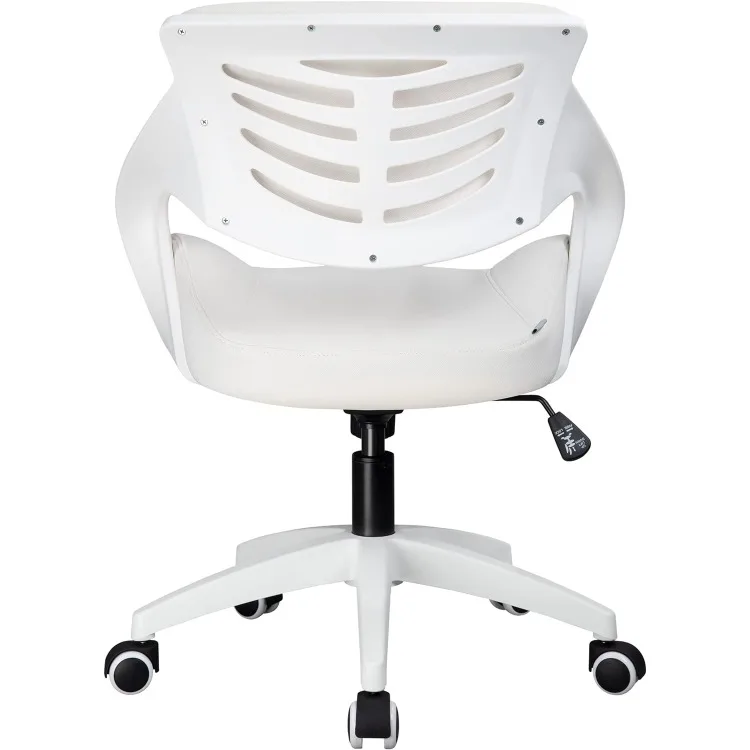 Silla ergonómica de escritorio para ordenador de oficina, soporte Lumbar, giratoria de 360 °, Blanca