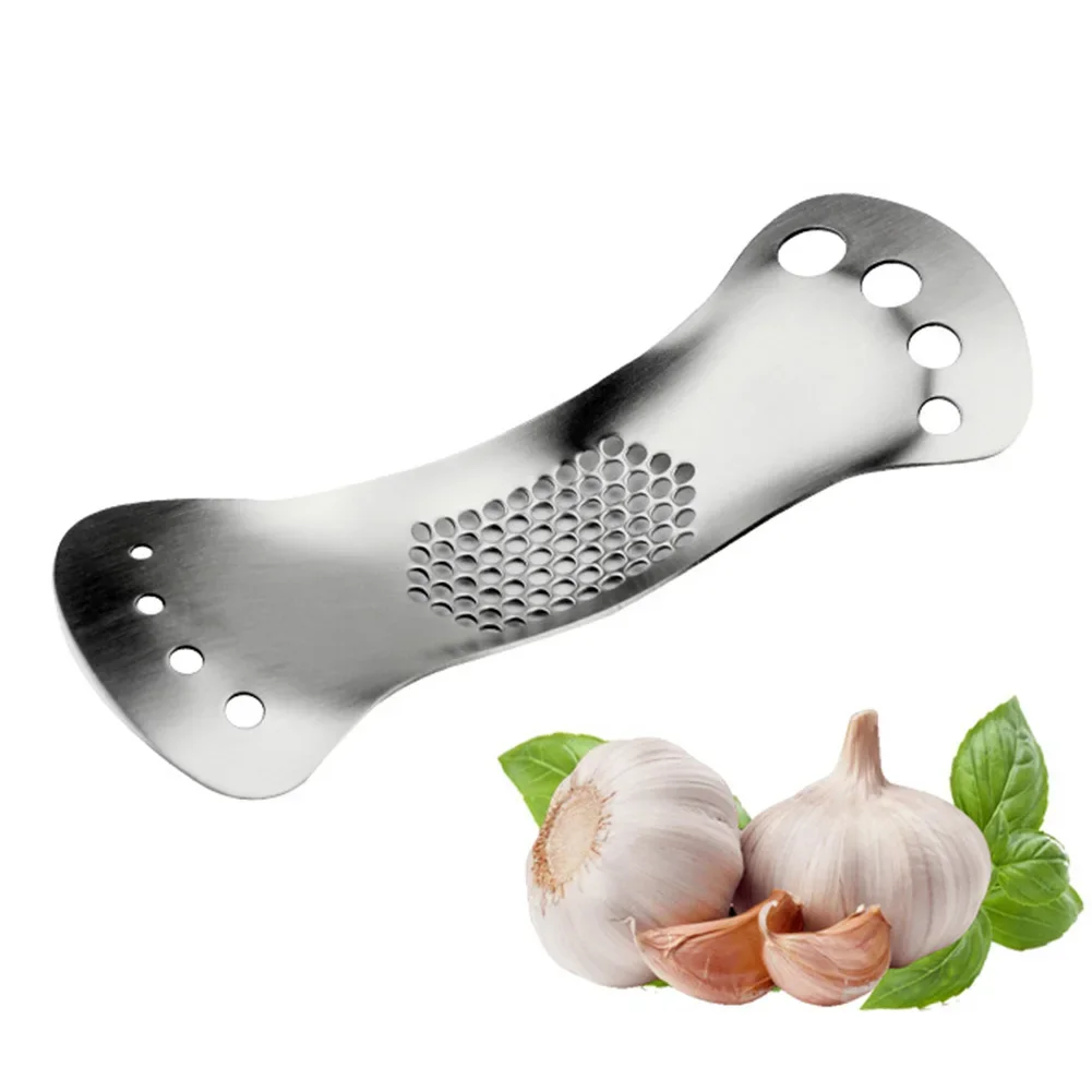 1PC Garlic Press Rocker 304 Stainless Steel Garlic Crusher Chopper Squeezer Slicer 19.5×7.5×2.6cm Efficient And Time-Saving​