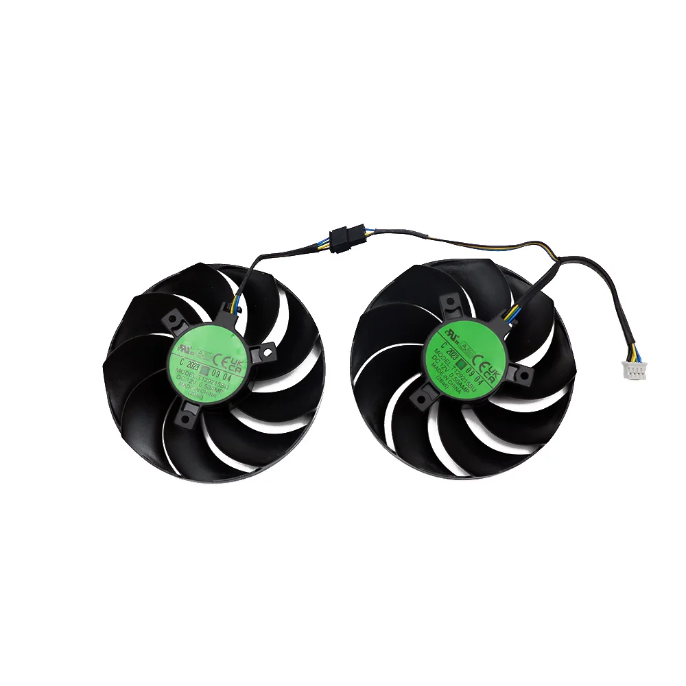 파워컬러 RX7600 V2 파이터 그래픽 카드 쿨러 선풍기, T129215BU 비디오 카드 냉각 선풍기 RX 7600 썸네일 3