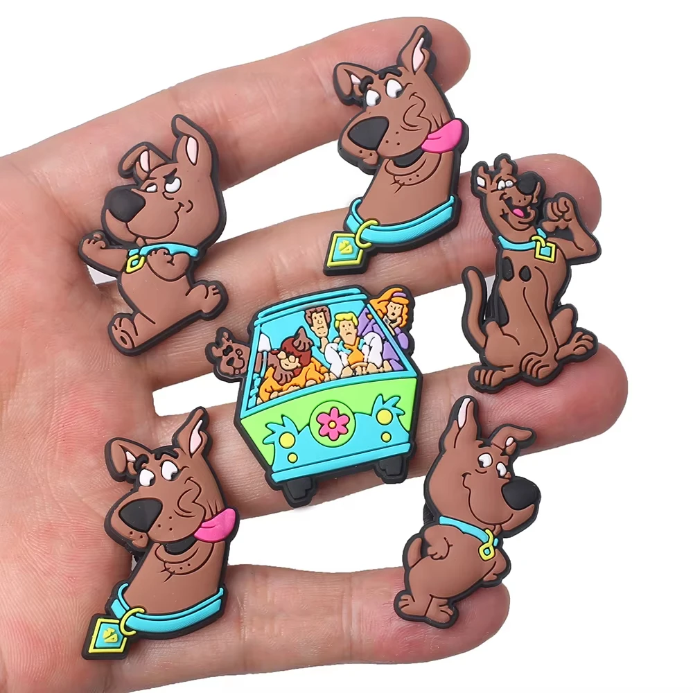 1-14Pcs Classic cartoon dog series Shoes Charms PVC Shoe Accessories For Clogs Sandals Decoration Buckle Kids Friends Gifts image 2
