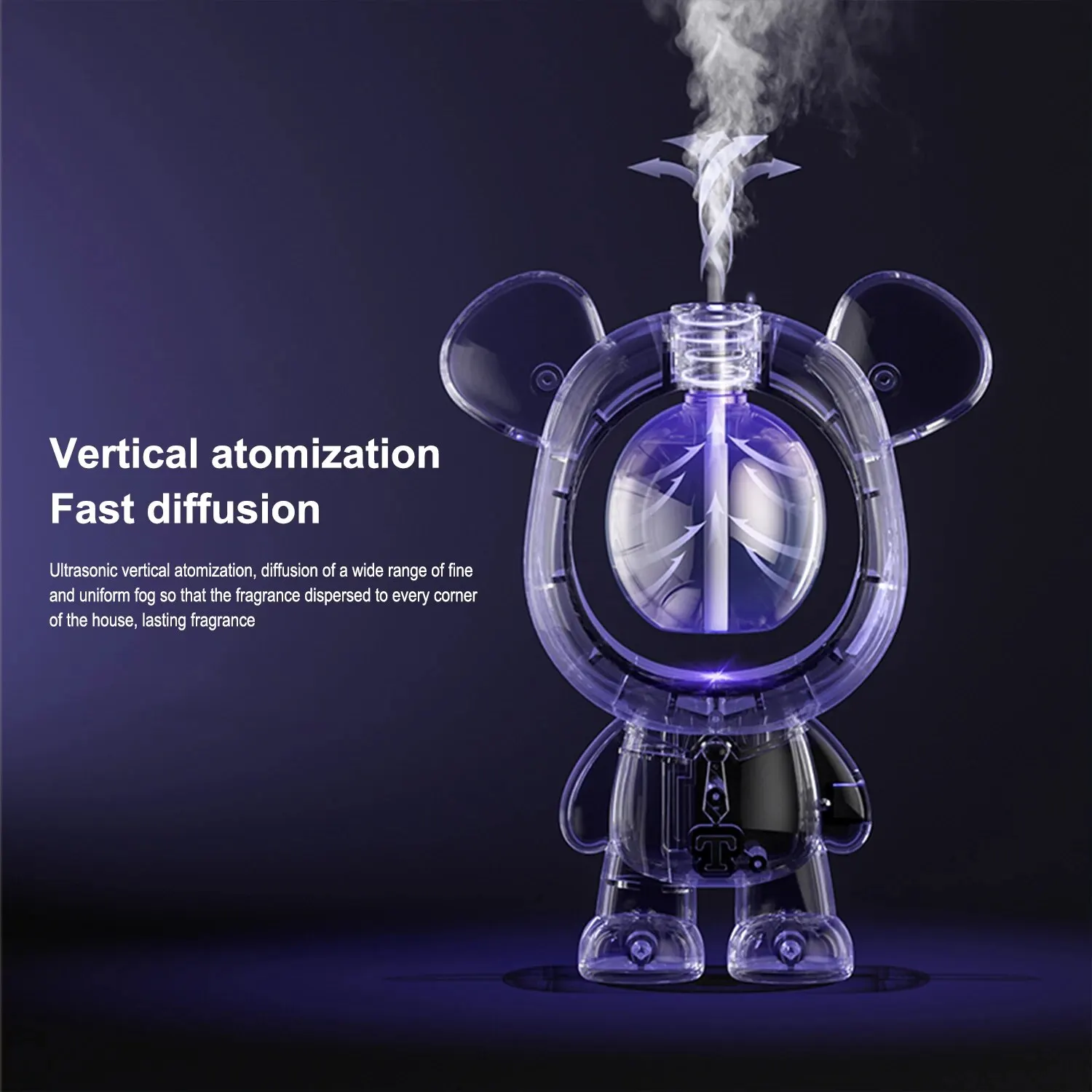 Intelligent Aromatherapy Diffuser Cartoon Fine Atomization Diffuser 3 Gear USB Charging Perfume Diffuser for Home Office