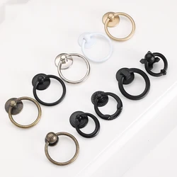 1x Antique ring Drawer Knob Single Hole Kitchen Closet Dresser Handles Pulls Cupboard Wardrobe Door Knob Drawer Pull