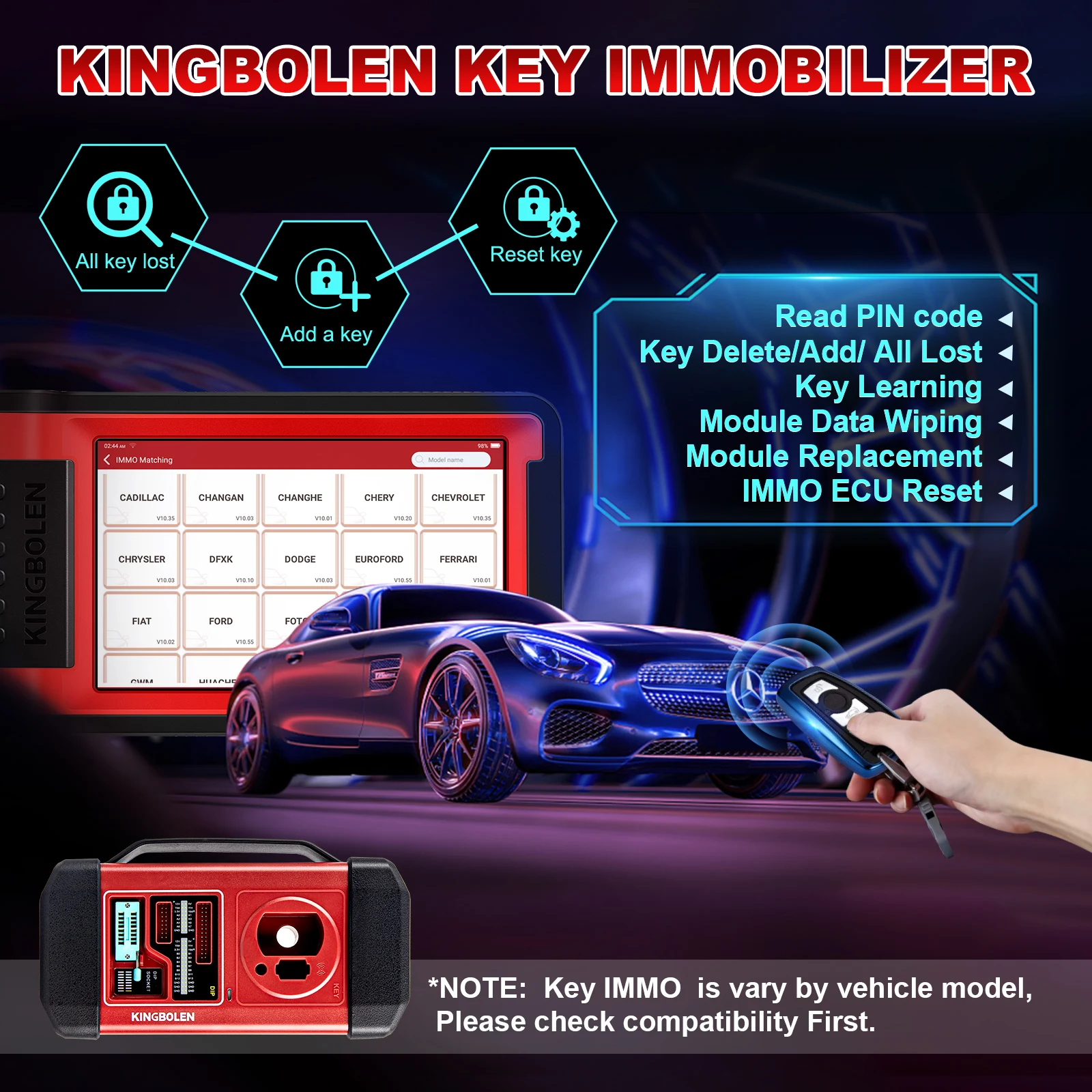 KINGBOLEN K8 IMMO Key Programming Tools Car Immobilizer programmer All System diagnostic Tools pk LAUNCH IMMO Elite X-PROG 3