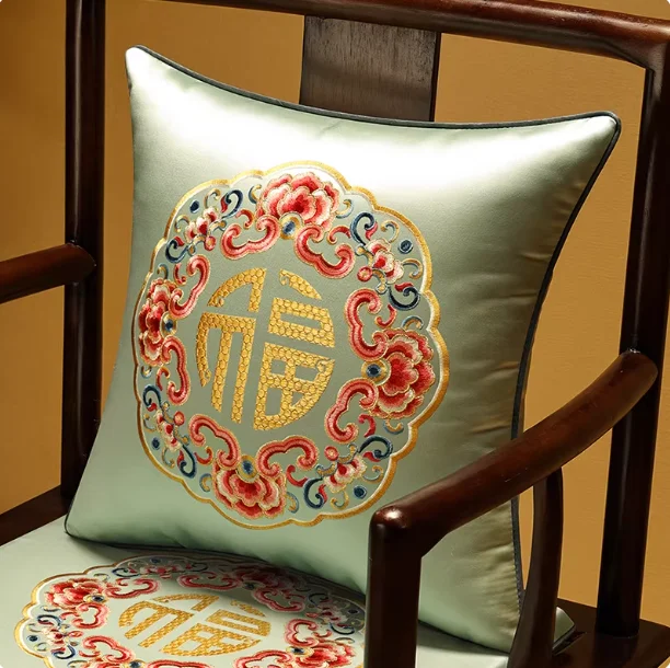 Chinese-style Throw Pillows Redwood Sofa Backrests Bed Cushions Large-sized Pillowcases Headrests Lumbar Support Pillows