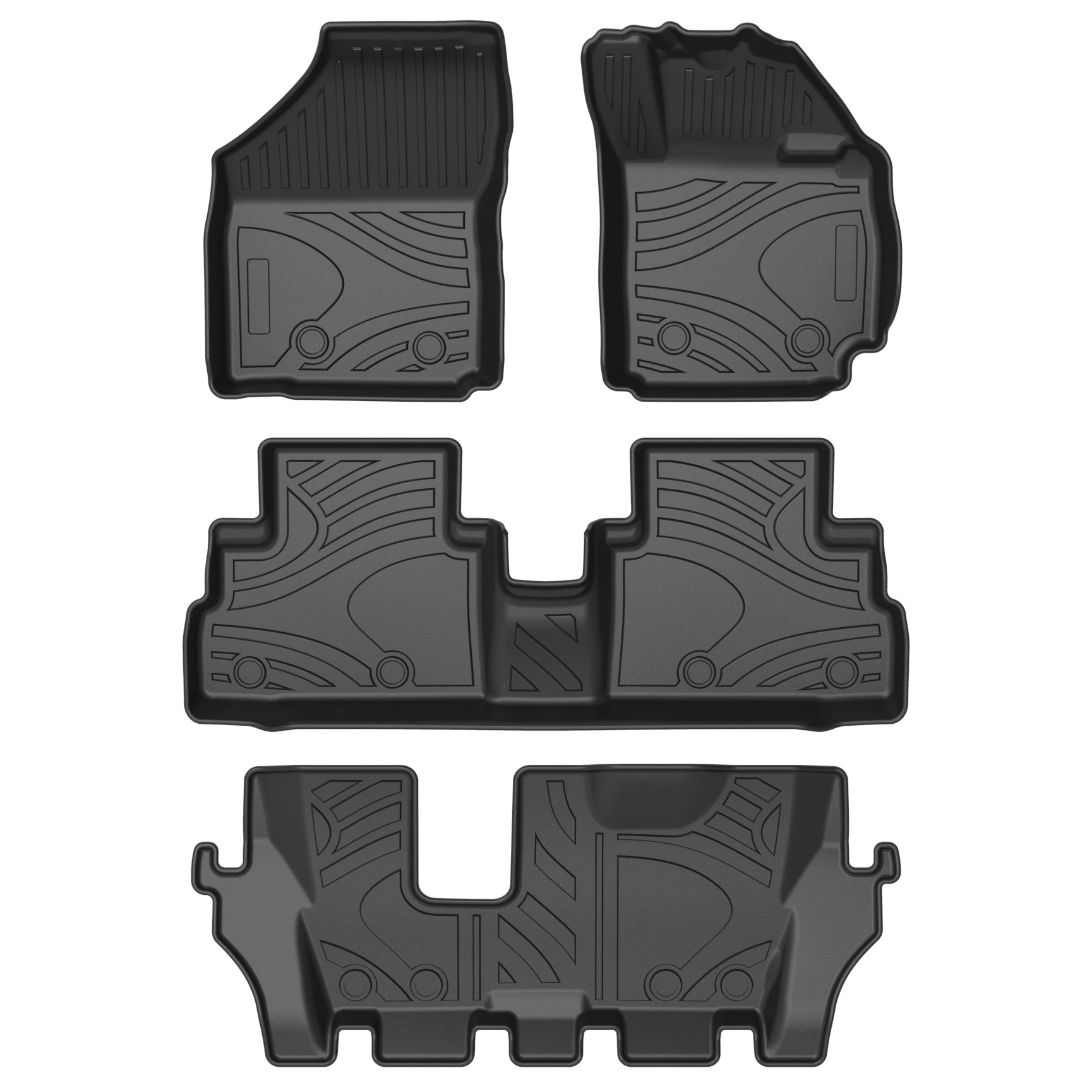 High Quality Waterproof RHD 3D TPE Car Floor Mat Use For Suzuki Ertiga 6-seats 2023+