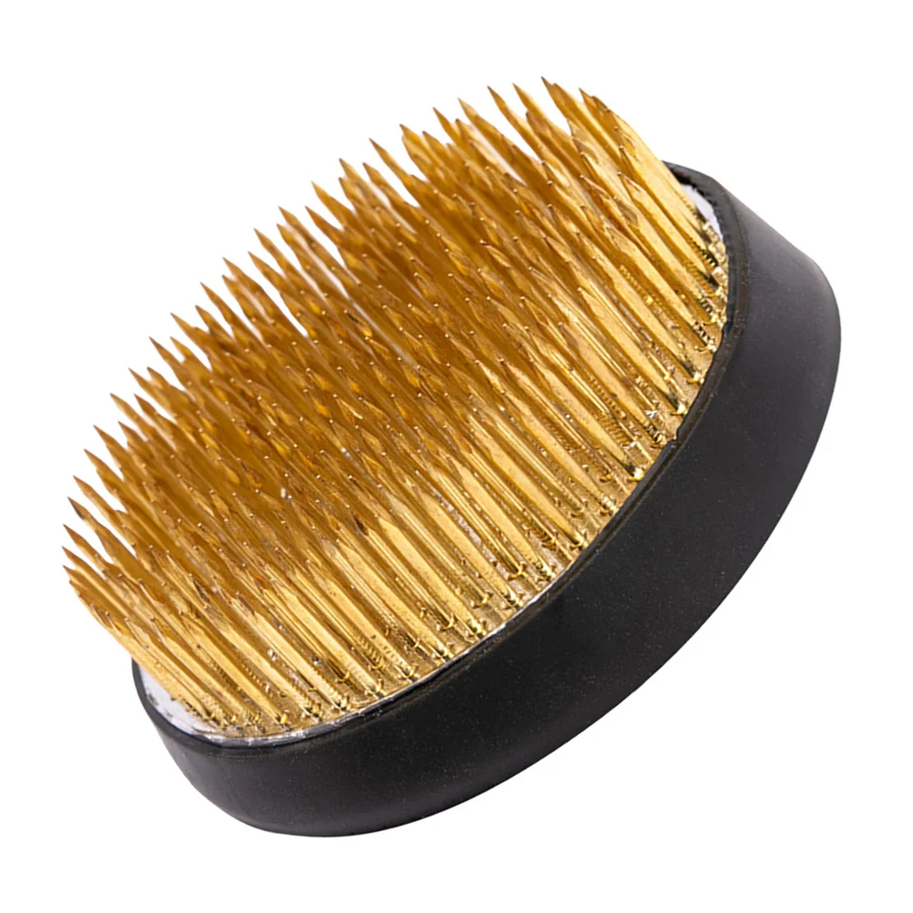 

1Pcs Copper Flower Arrangement Holder Round Shape Sturdy Needles Nonslip Base Practical Gift Flower Arrangement Holder