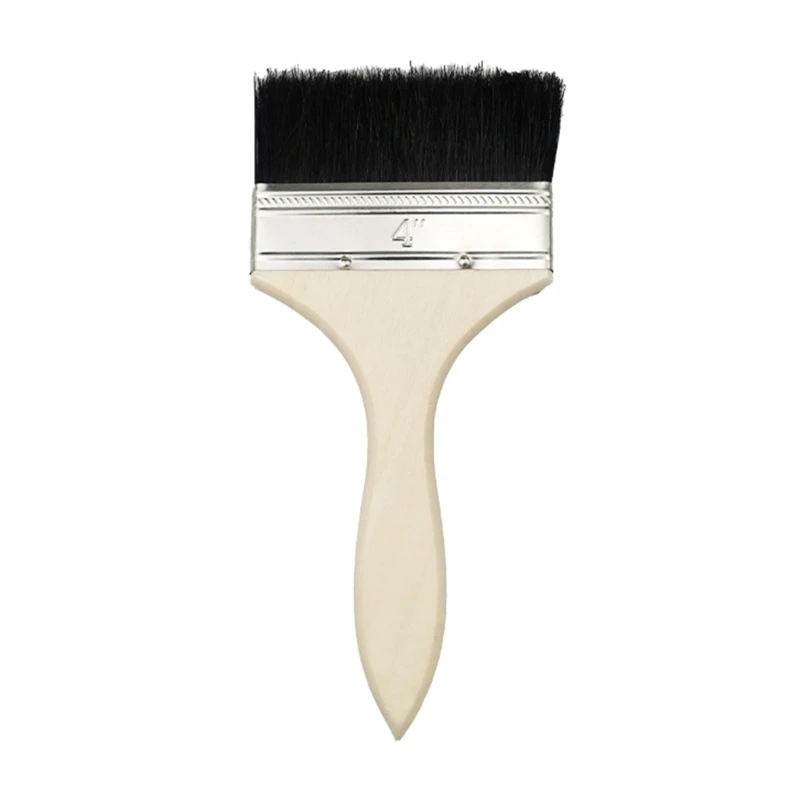 2Pcs Paint Brushes 4/6 Inch Wide Deck Stain Brush Large Masonry Paintbrush No Loss Soft Nylon Bristle Paintbrushes