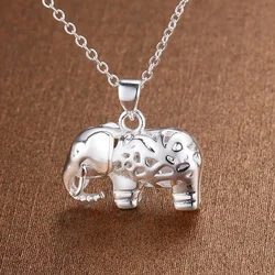 Hot high quality 925 Sterling Silver fine elephant pendant Necklace For Women fashion luxury designer Jewelry Wedding party gift