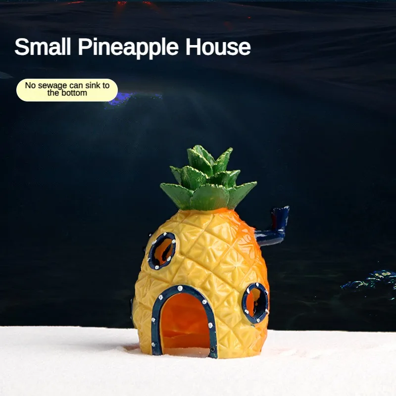 Aquarium Decoration Landscaping Accessories Fish Tank Aquarium Decoration Cartoon Character Pineapple House Decoration