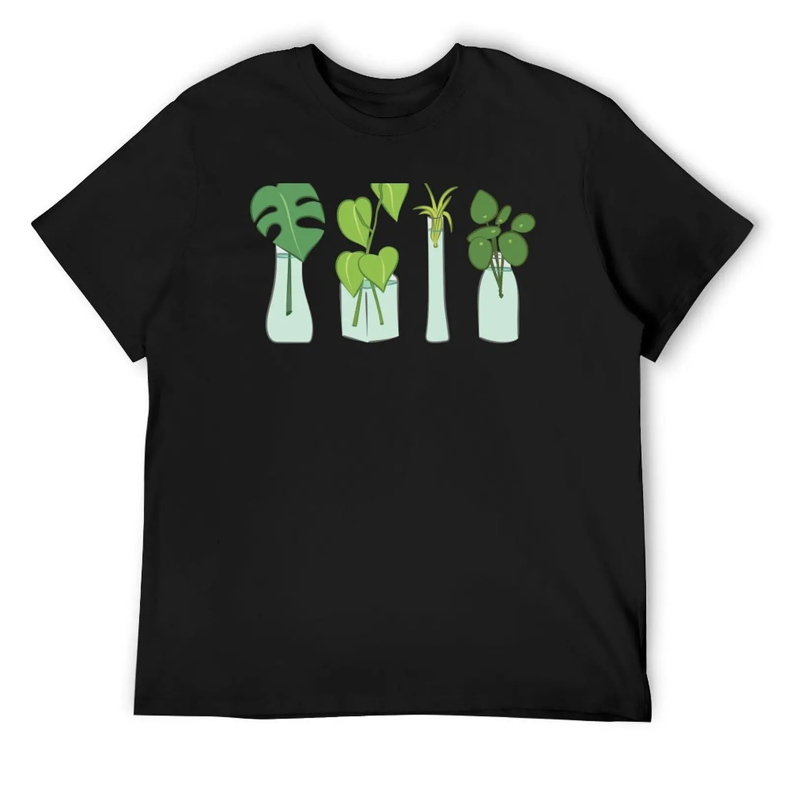 Plants in water bottles, colorful hand drawn illustration art T-Shirt designer shirts tops t shirts for men graphic