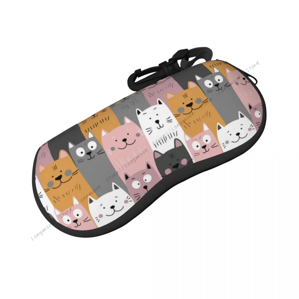 Glasses Case Soft  Bag Cute Kitten Scandy Cats Portable Sunglasses Box  Eyeglasses 