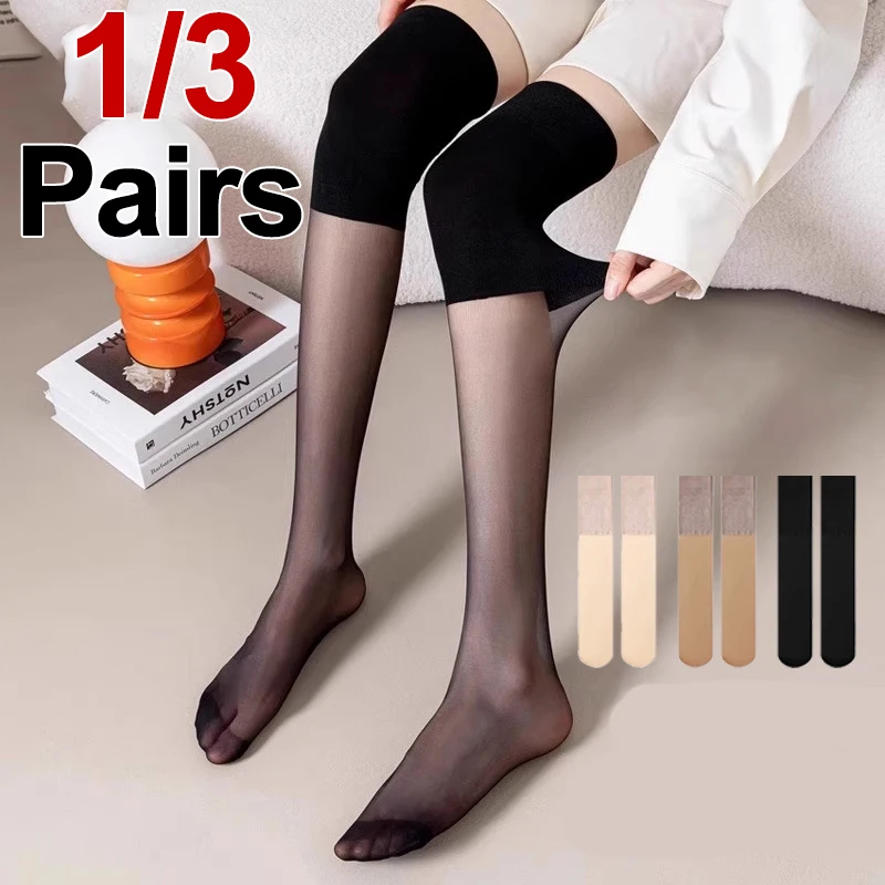 1/3 أزواج النساء ضئيلة اللون منعت طول الركبة جوارب الصيف تنفس مريحة مكافحة هوك مثير مرونة طول الجوارب #1