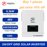 YINGFA 220V - 240V Output Photovoltaic Solar Inverter 6.2kW With WIFI Module / Dongle Home Use Off Grid Hybrid Mode 48V Battery