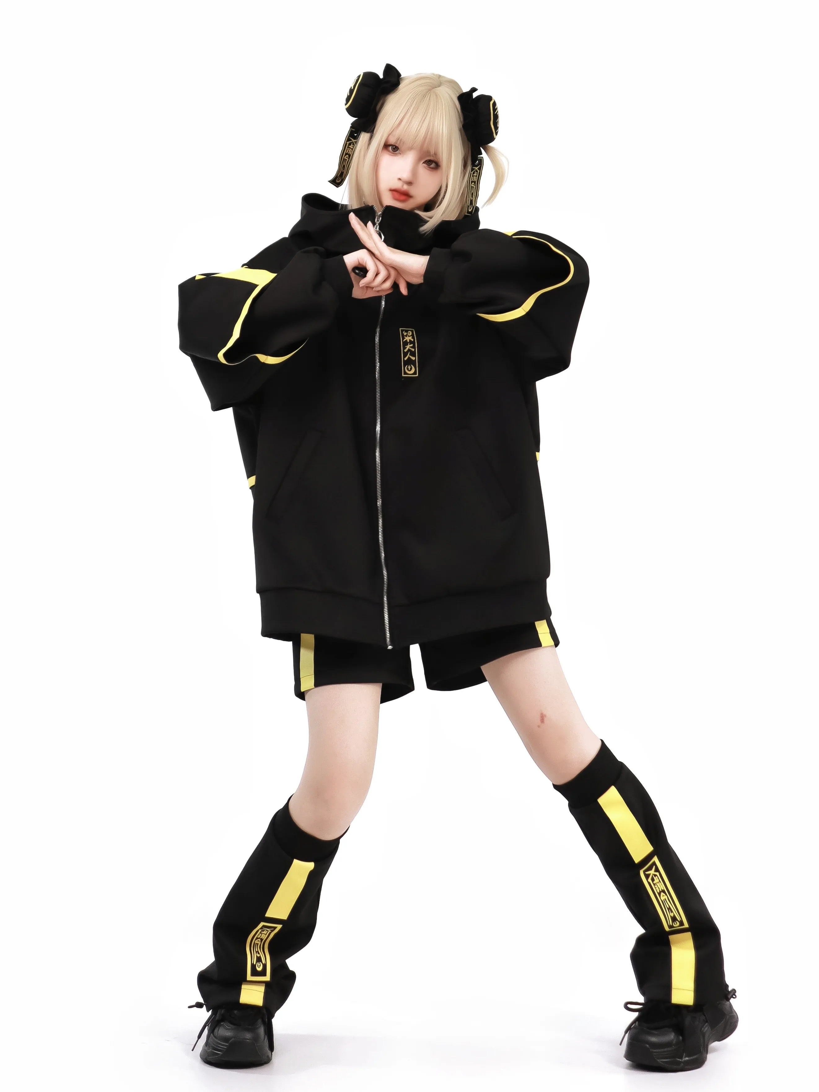 Original Luminous Craft Sportswear Set Jacket Subculture Fake Two-Piece Long Sleeve Zipper Stand Collar Jacket