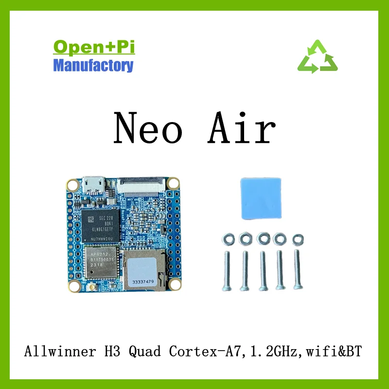 Select+Pi Nano Neo Air with heatsink (512M DDR RAM&8GB eMMC)Allwinner H3 Quad Cortex-A7,1.2GHz,wifi&BT