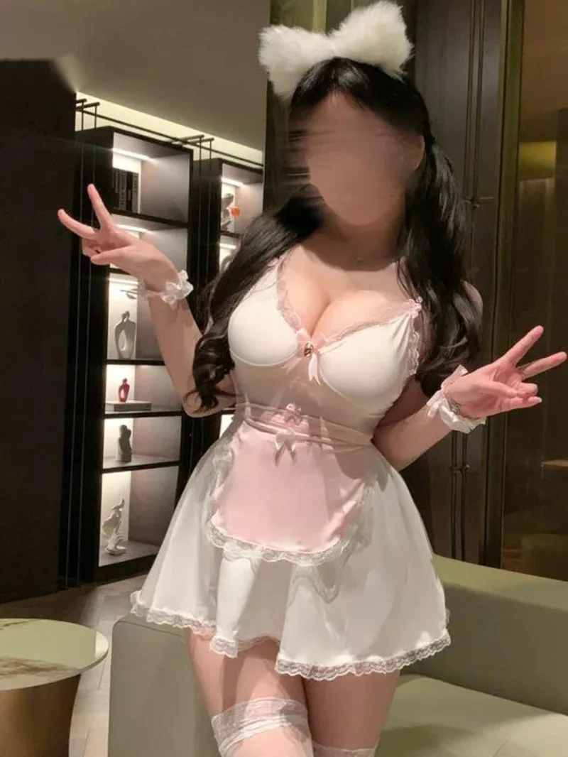 

Ночной клуб, сексуальный игривый маленький кот, горничная, милый, милый, SM, сексуальное, чистое желание для женщин, платье-фартук с кружевной отделкой и бантом, очаровательная UOGA