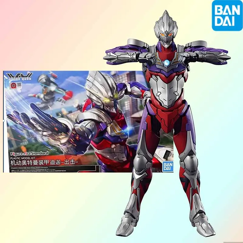 

Bandai Original Figure-rise Ultraman Tiga Anime Action Figure Assembly Model Toys Collectible Model Ornaments Gifts For Children
