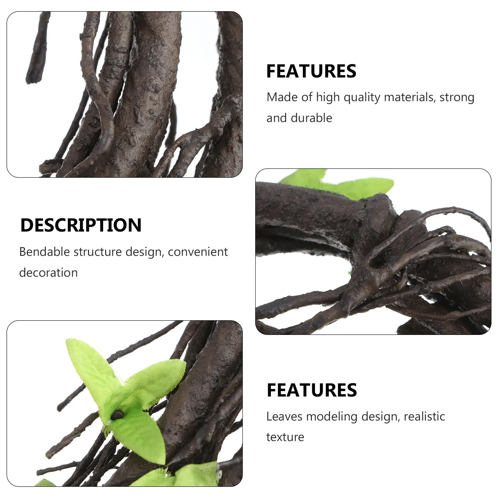 

1pc Artificial Withered Vine Decor Bendable Simulation Deadwood Plant Craft For Home Garden Balcony Scene Ornament Accessory