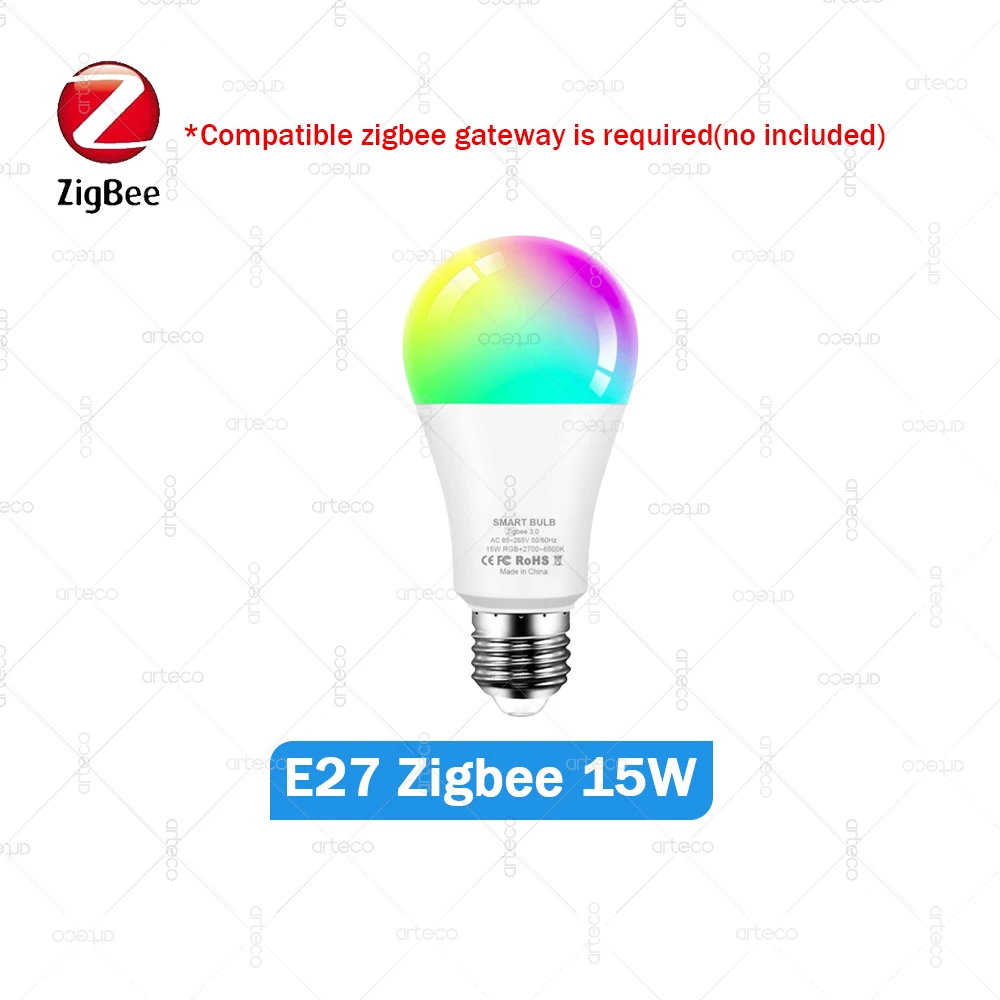 Zigbee 3.0 Smart LED-Glühbirne E27 E14 GU10 RGB+CCT Dimmbare Leuchte 2700-6500K Lampe Kompatibel mit Alexa Echo SmartThings Z2M Yandex Alice