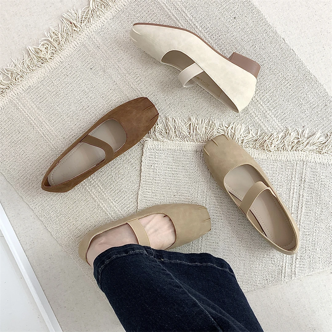 

2024 Autumn Fashion Retro Ballet Flat Women's Shoes Elegant Comfortable Soft Flat Shallow Mouth Single Shoes Mary Jane Shoes