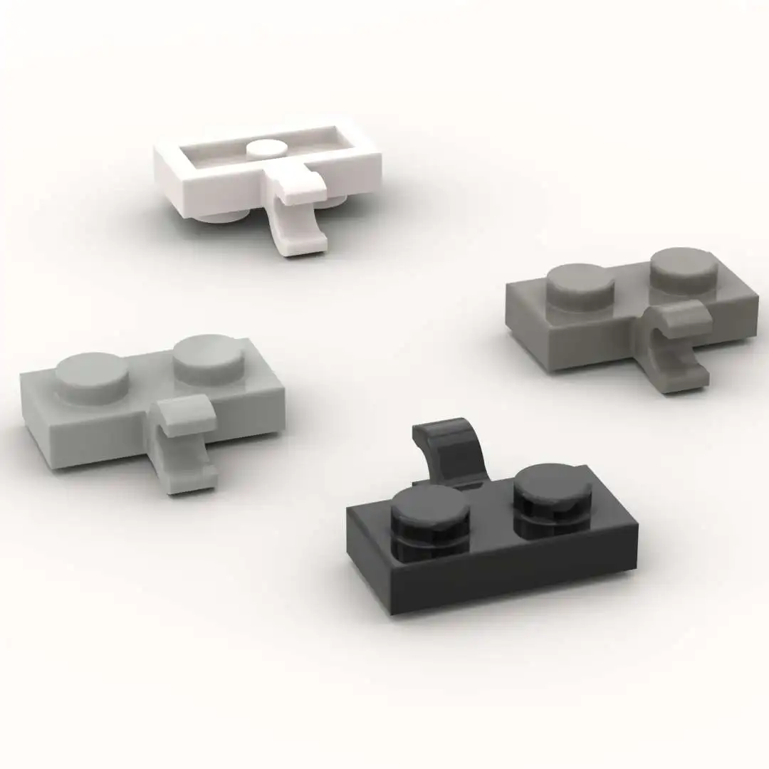 แผ่นประกอบชิ้นส่วน 10 ชิ้น รุ่น 11476 แบบดัดแปลง 1x2 พร้อมคลิปหนีบด้านข้าง สำหรับต่อแบบมีที่จับ ใช้กับตัวต่อเลโก้ได้ 100% ของเล่นตัวต่อ DIY