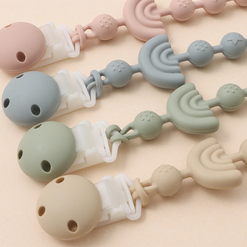 Bebe Eco Friendly Silicone Pacifier Clip For Newborn Food Grade Teething Toy Chain Baby Accessories Dummy Holder Nipple Clip